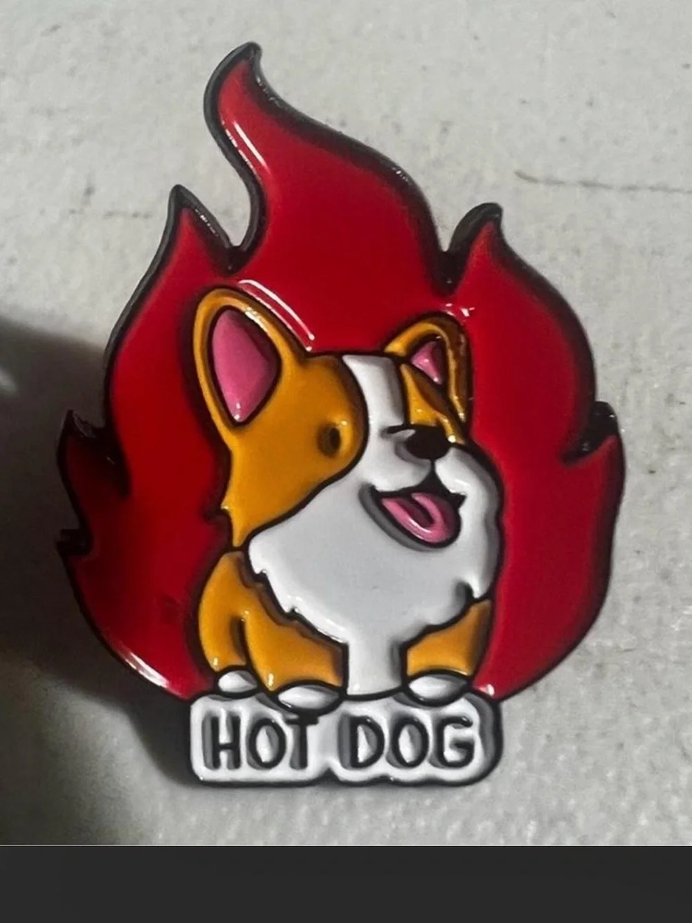 $2 Hot Dog Corgi Enamel Pin $2 WITH ANY $10 ORDER OR MORE